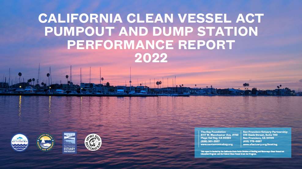 Cover Page of California Clean Vessel Act Pumpout and Dump Station Performance Report 2022