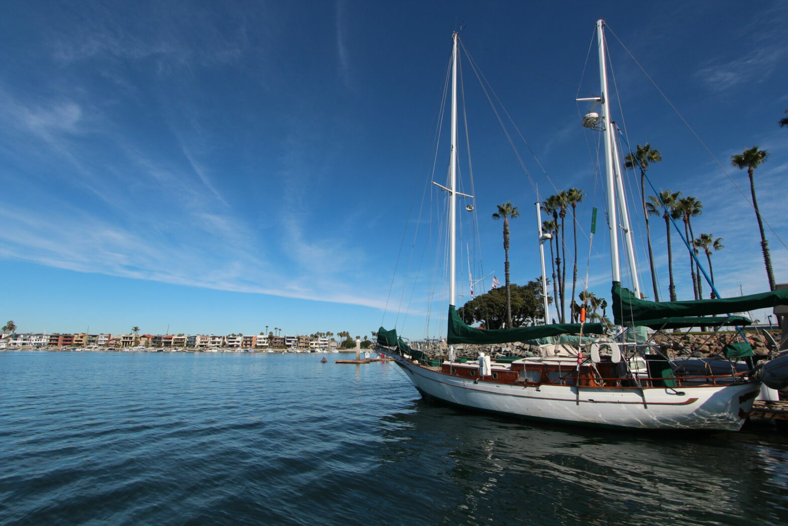 Boat docked in Port of Long Beach